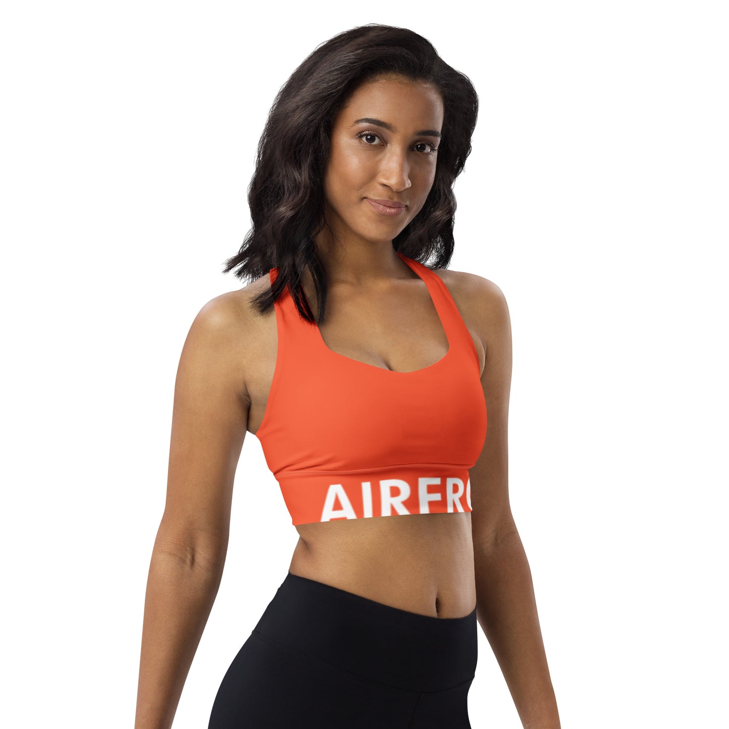 Longline sports bra with Pink Net Back