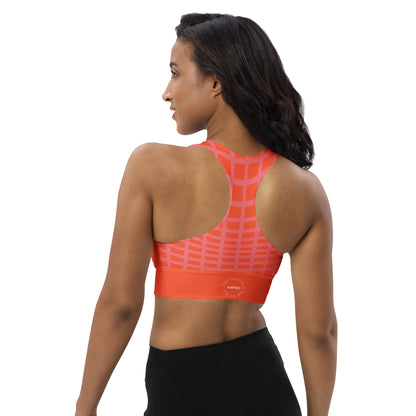 Longline sports bra with Pink Net Back